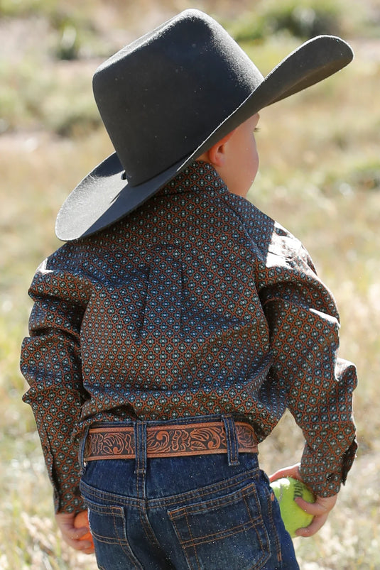 Cinch Boys Toddler Western Shirt - Brown
