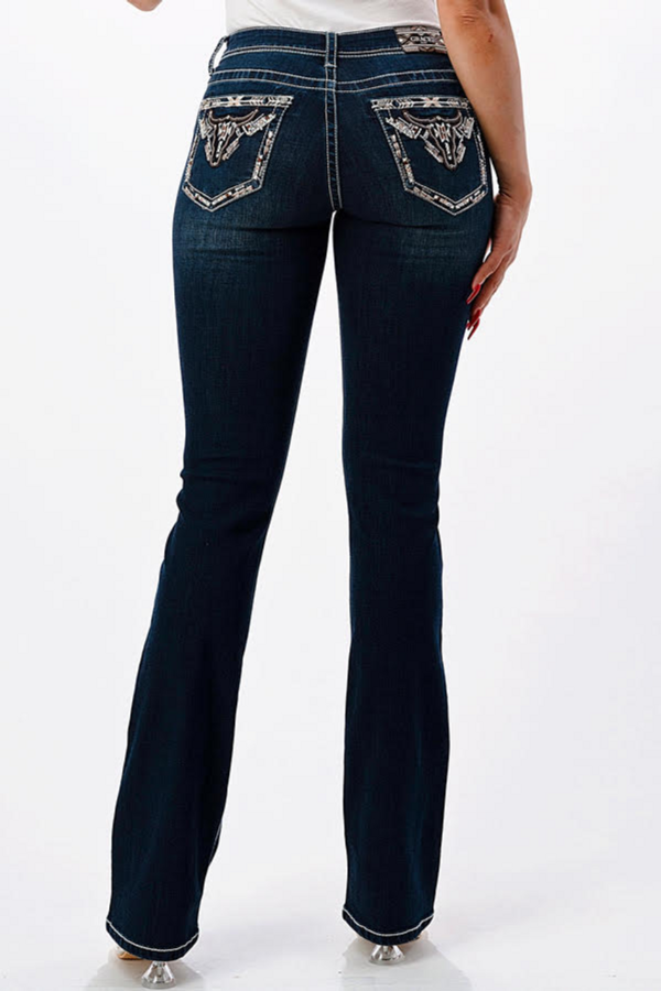 Load image into Gallery viewer, Women&#39;s Steer Head Bootcut Jeans
