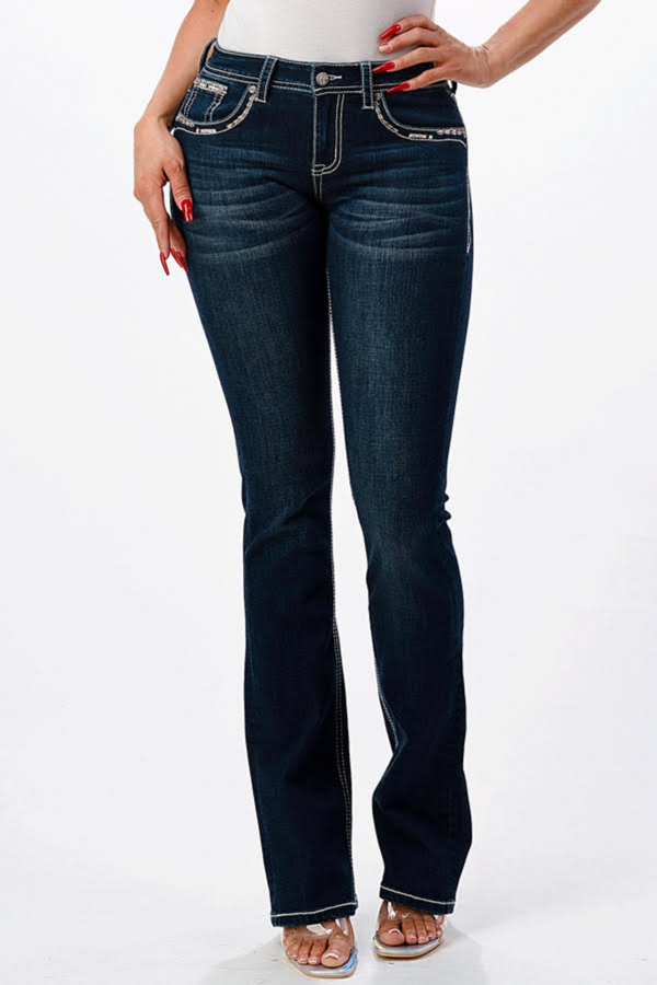 Load image into Gallery viewer, Women&#39;s Steer Head Bootcut Jeans
