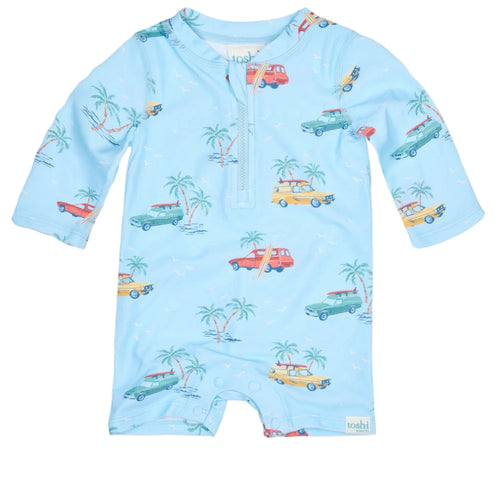 Toshi Swim Onesie L/S Splash /Swell Seekers Sky