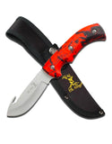 Elk Ridge Hook Skinner Knife Red Camo w/ Sheath