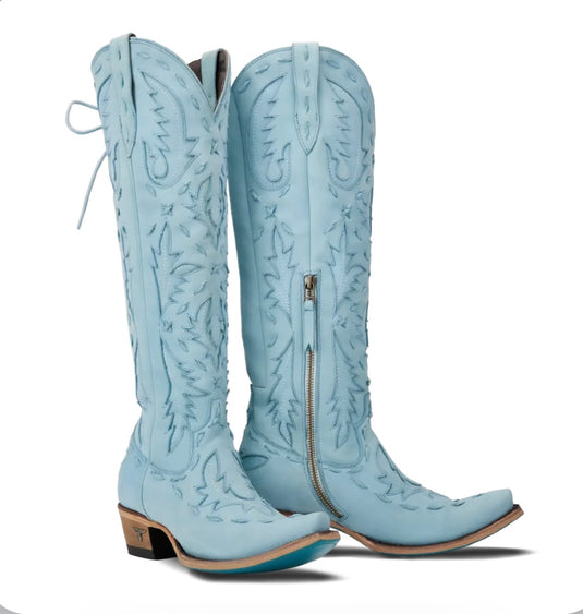 LANE Boots REVERIE KNEE HIGH CORSET - POWDER BLUE