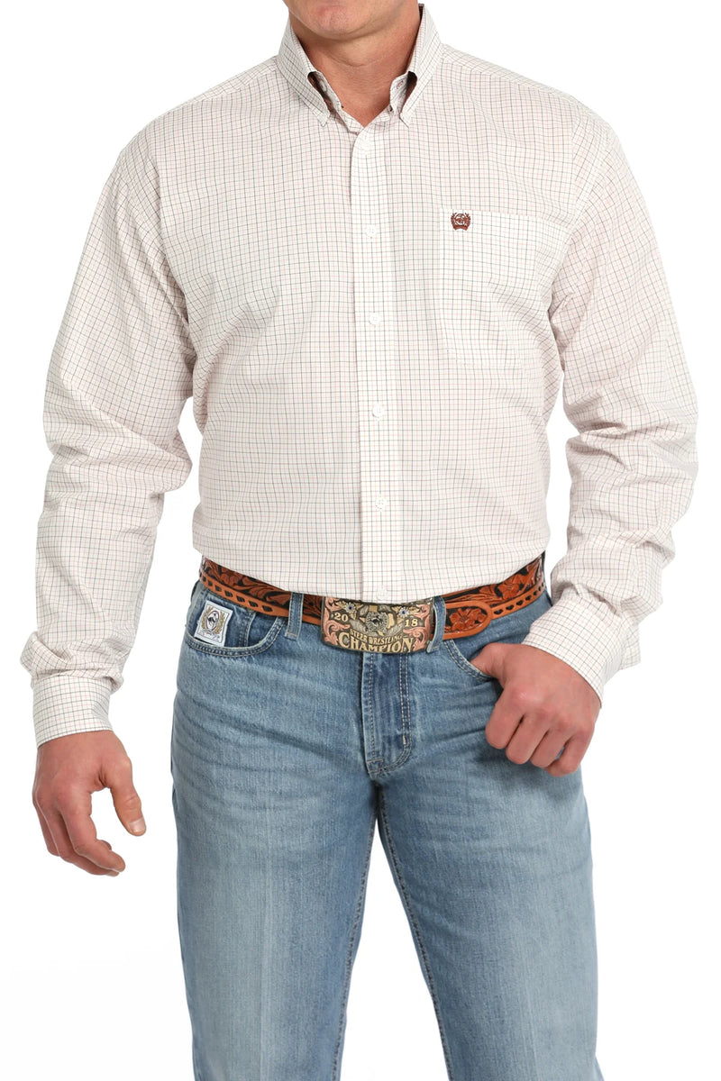 Load image into Gallery viewer, Cinch - Mens Rust/White Plaid Arena Shirt
