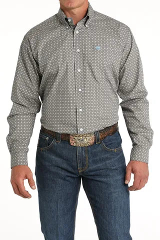 Load image into Gallery viewer, Men&#39;s Medallion Print Long Sleeve Western Shirt
